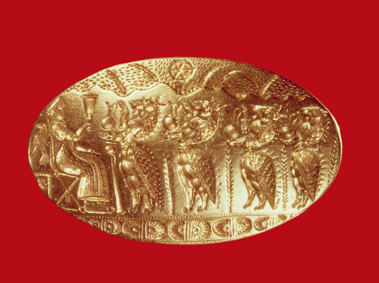 Siegelring aus Tiryns (Gold) von Mycenaean