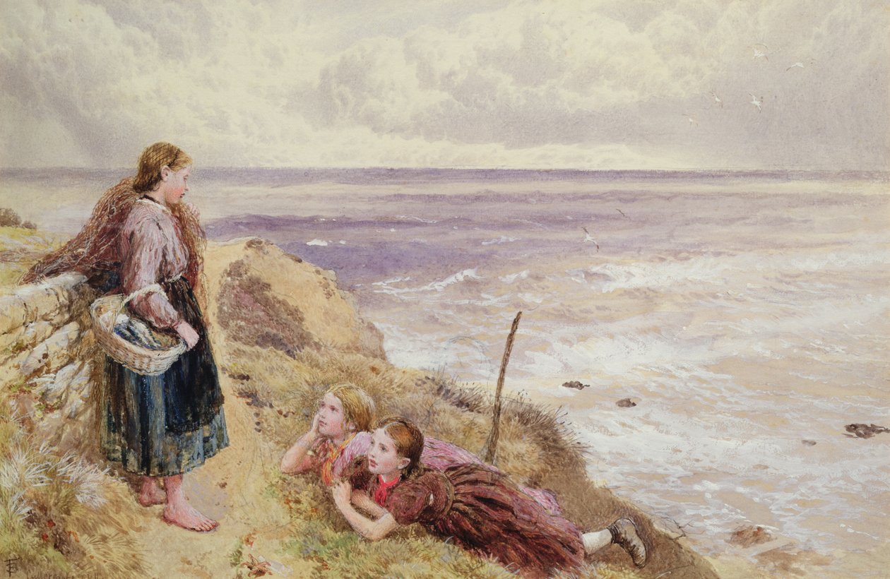 Auf den Klippen von Cullercoats von Myles Birket Foster