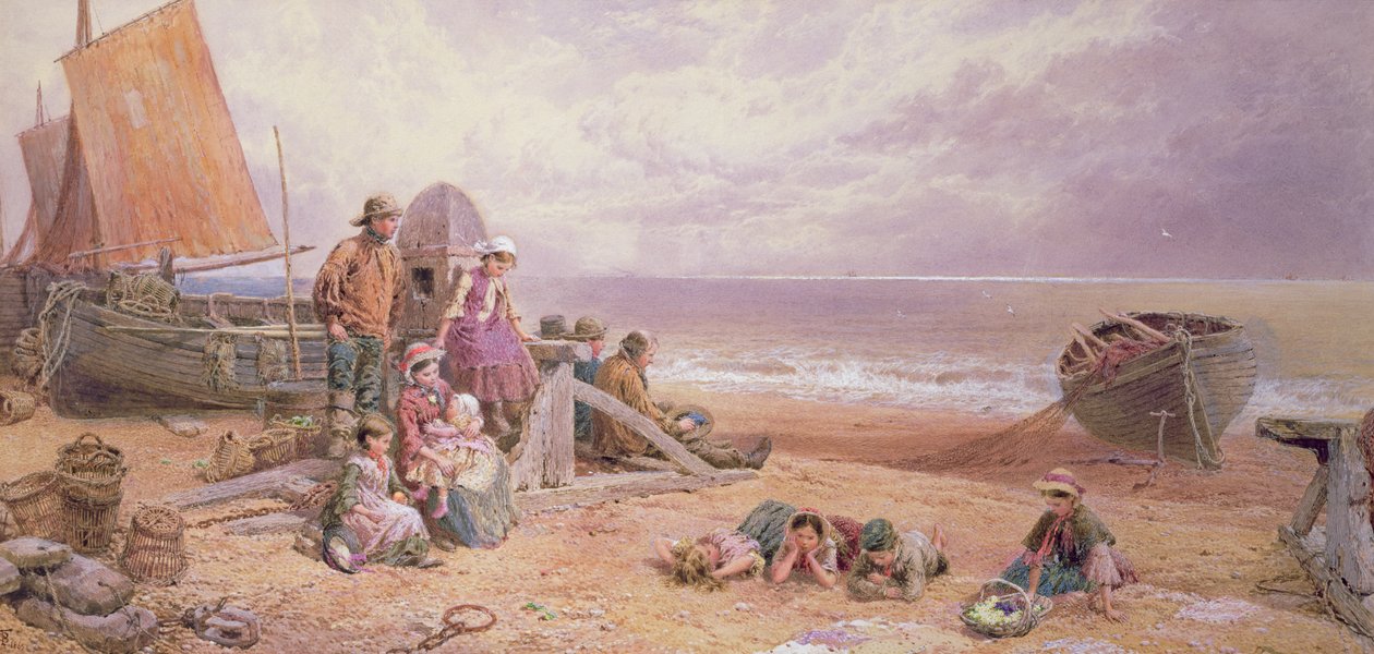 Strandszene in Rottingdean von Myles Birket Foster
