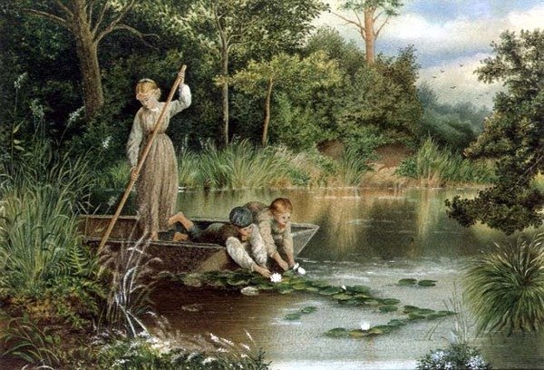 Lilien sammeln von Myles Birket (after) Foster