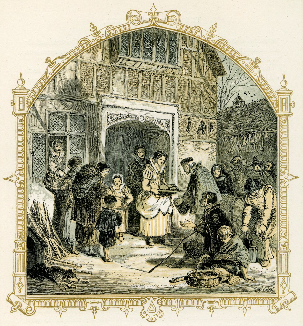 Elisabethanische Weihnachtsszene von Myles Birket Foster