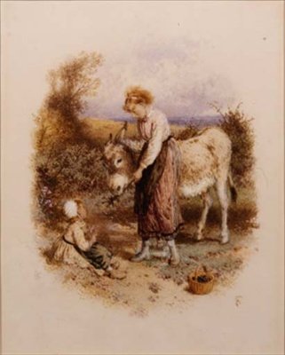 Esel füttern von Myles Birket Foster