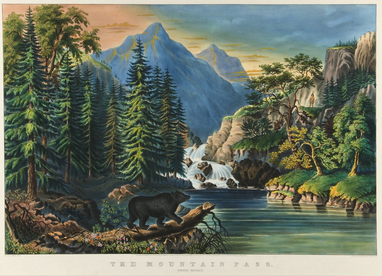 Der Gebirgspass: Sierra Nevada, 1867 von Nathaniel Currier