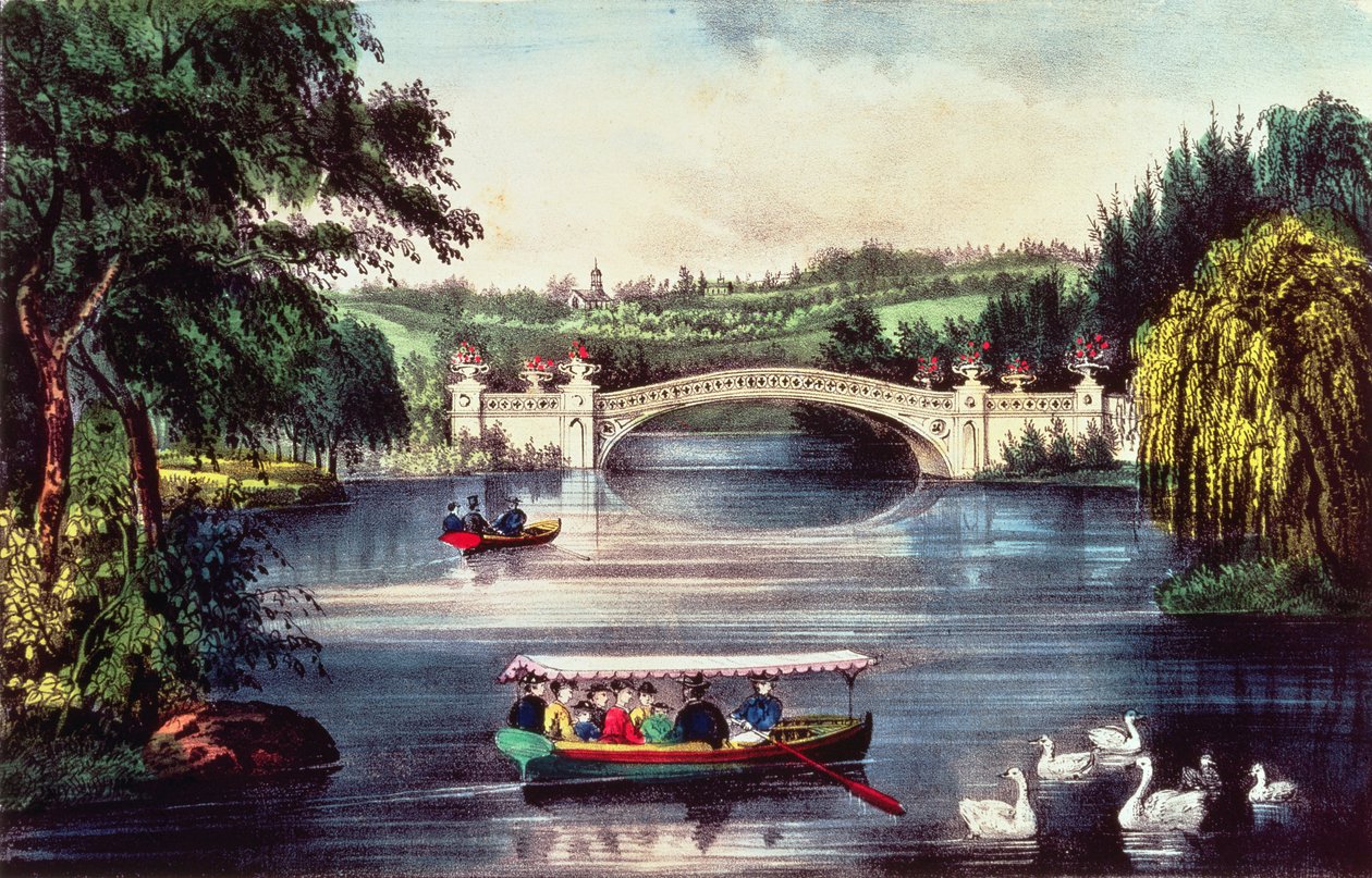 Central Park - Die Brücke von N. and Ives, J.M. Currier