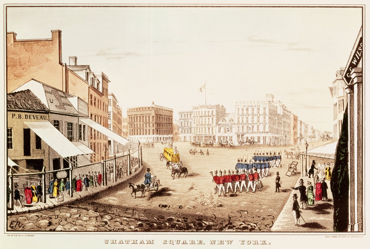 Chatham Square, New York von N. and Ives, J.M. Currier