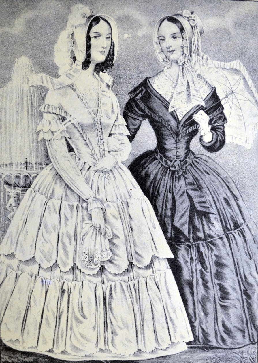 Currier & Ives Illustration 19. Jahrhundert. Die Schwestern von N. and Ives, J.M. Currier