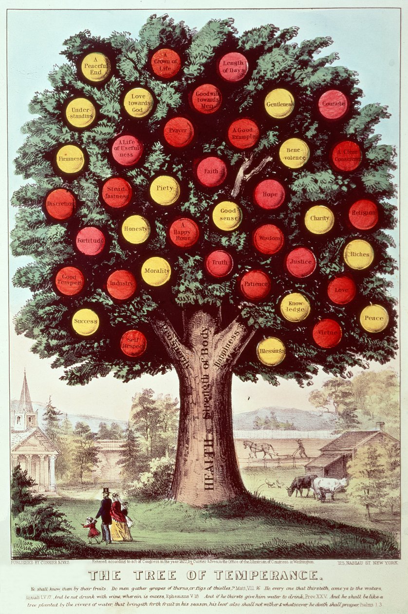 Der Baum der Mäßigkeit, 1872 von N. and Ives, J.M. Currier