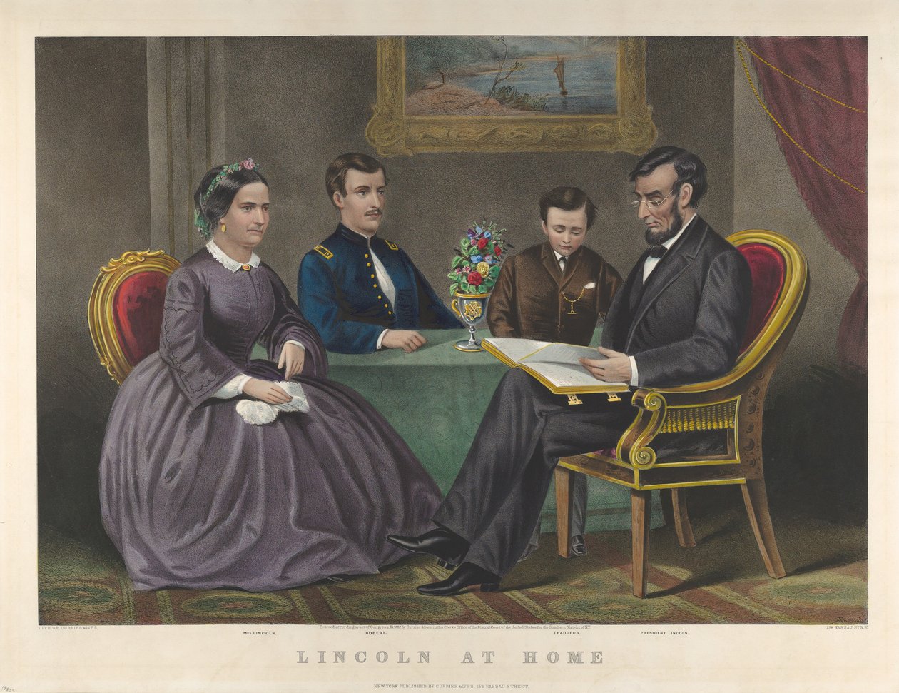 Lincoln zu Hause, 1867 von Nathaniel Currier
