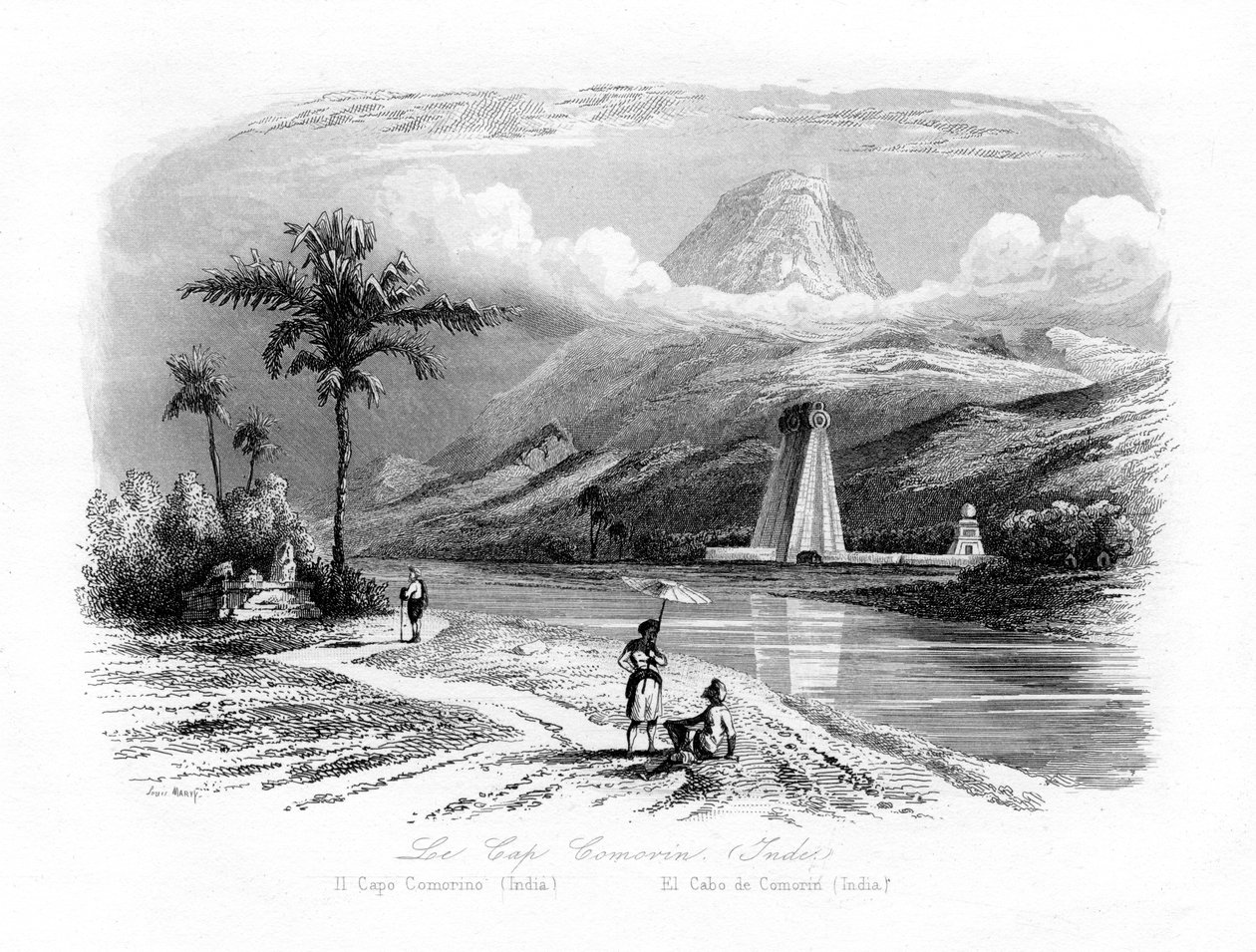 Kap Komorin, Indien, ca. 1840 von N. Remond