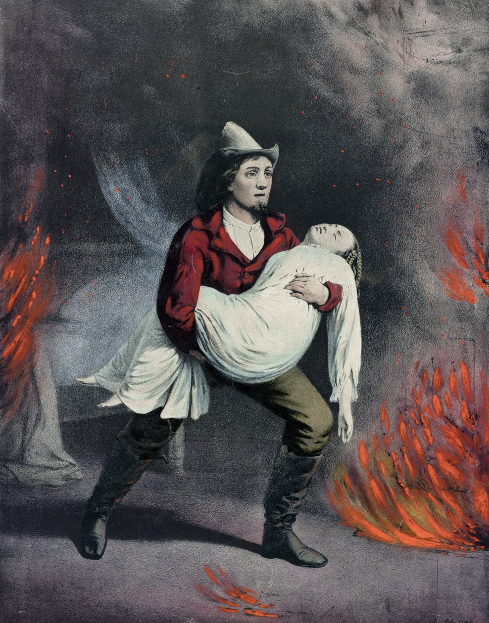 Der amerikanische Feuerwehrmann von N. Currier and Ives J.M.
