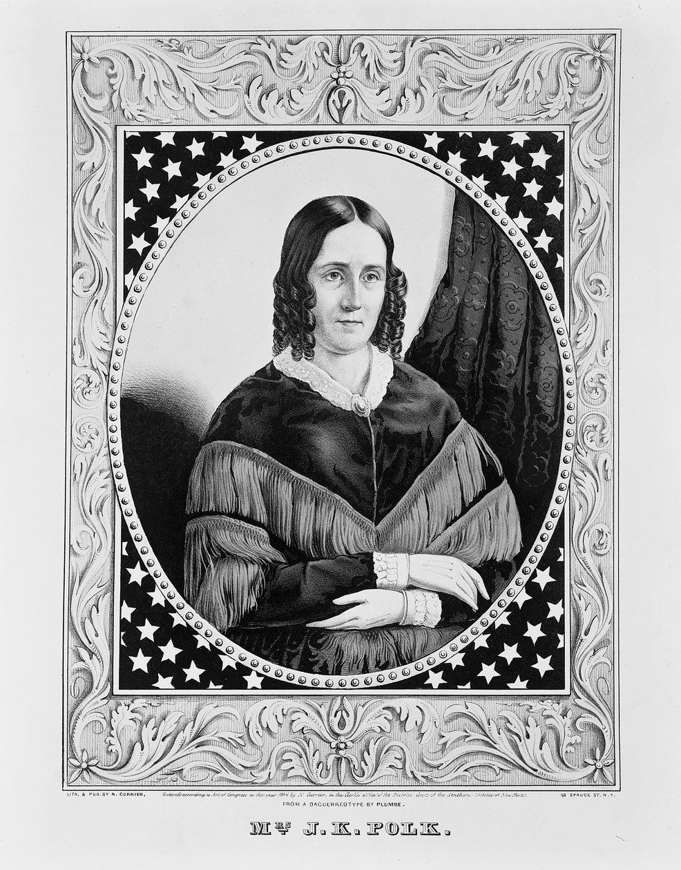 Sara Polk, 1846 von N. and Ives, J.M. Currier