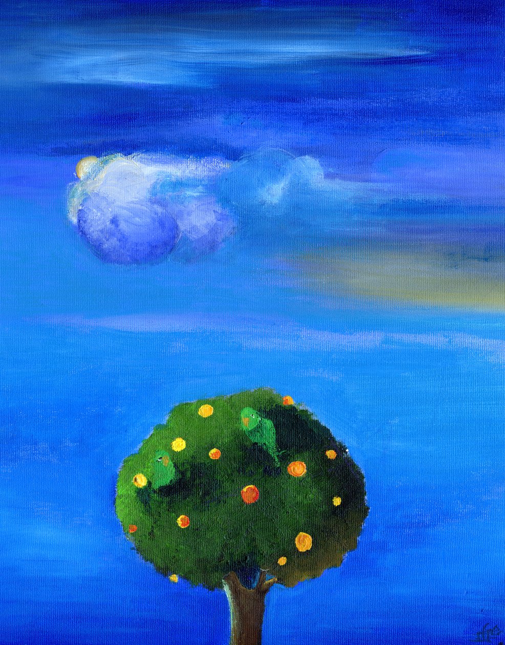 Silberstreif über dem Orangenbaum, 2012 von Nancy Moniz Charalambous