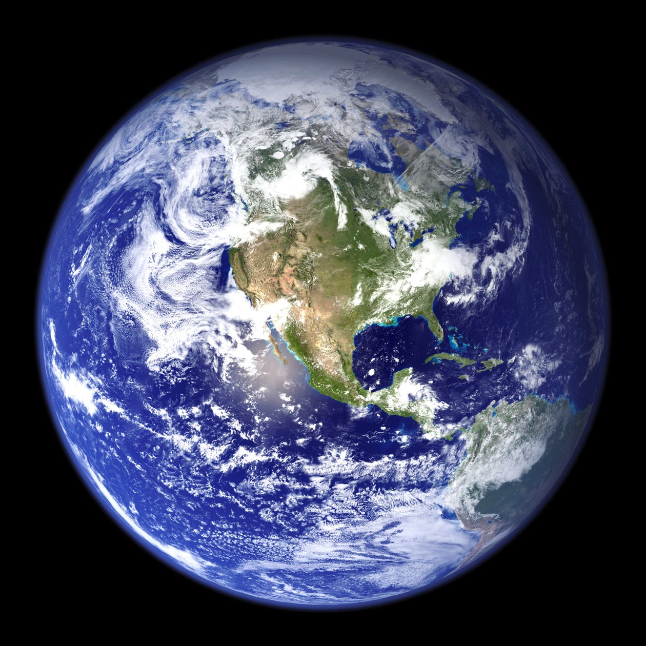 Satellitenansicht der Erde mit Nordamerika im Zentrum des Bildes. Wissenschaft Geologie Ozeanographie von National Aeronautics and Space Administration National Aeronautics and Space Administration