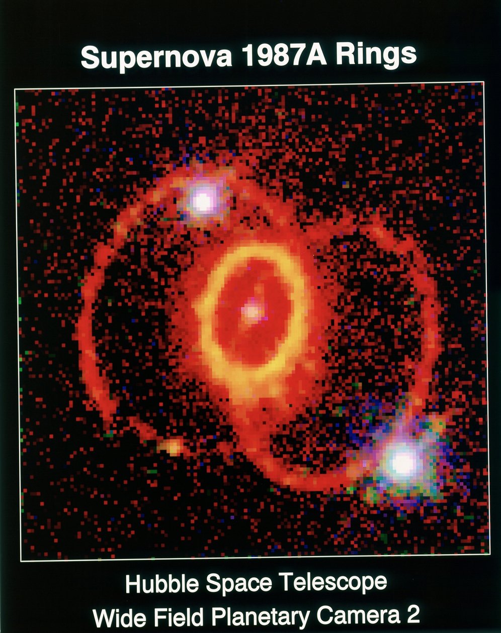 Supernova 1987A beobachtet mit dem Hubble-Weltraumteleskop, Weitfeld-Planetenkamera 2. von National Aeronautics and Space Administration National Aeronautics and Space Administration