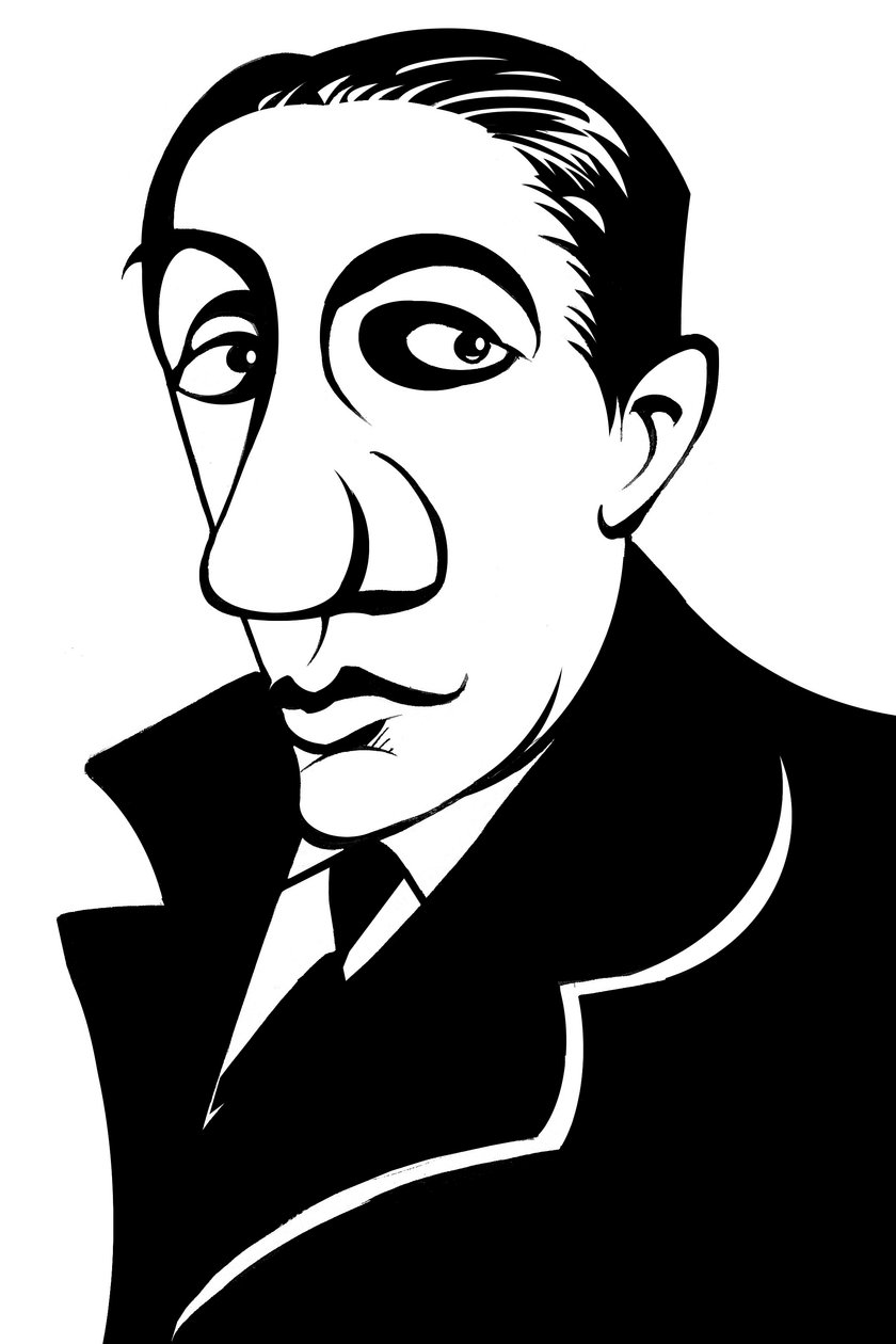 Alfredo Casella, Karikatur von Neale Osborne