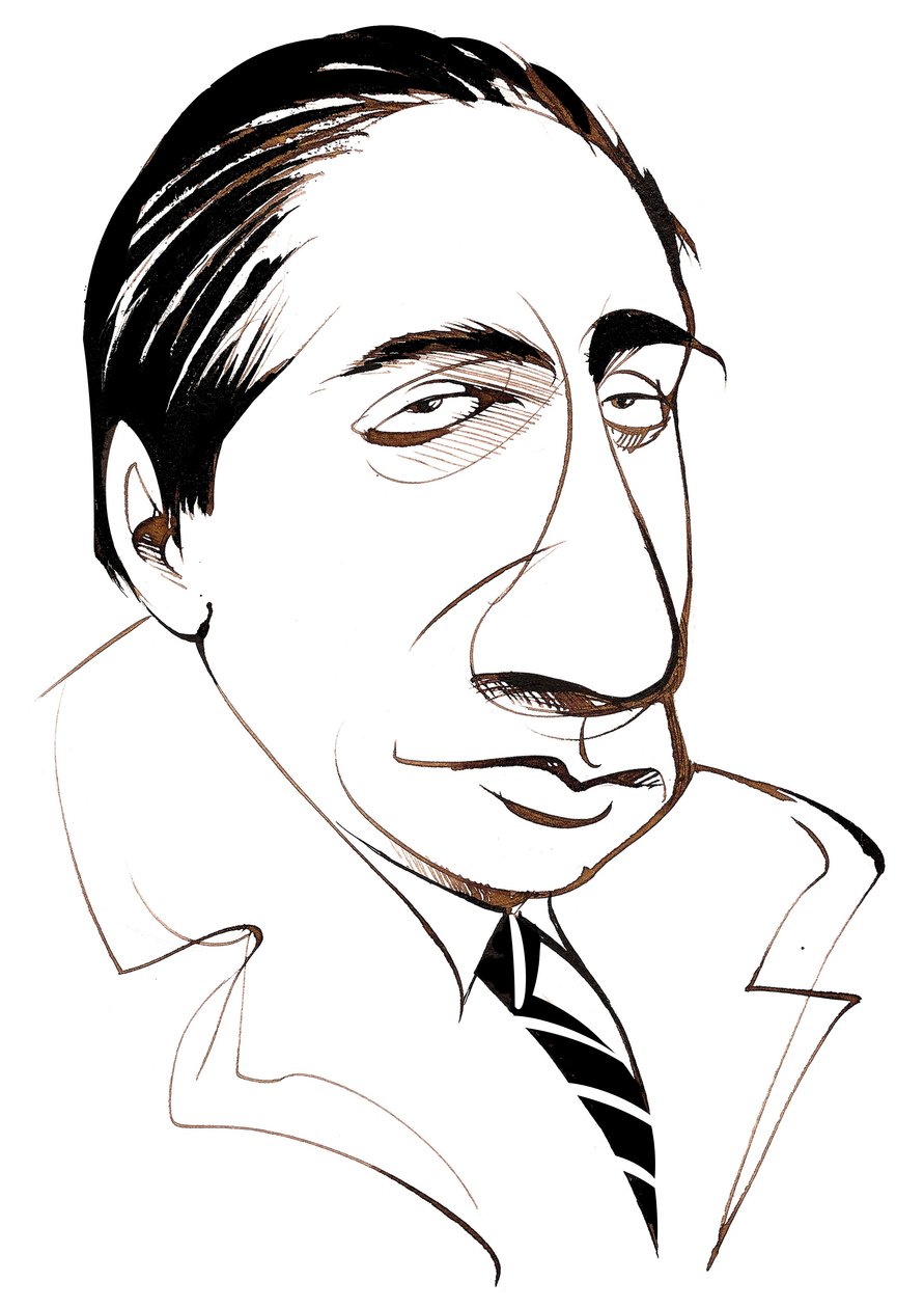 Alfredo Casella, Karikatur von Neale Osborne