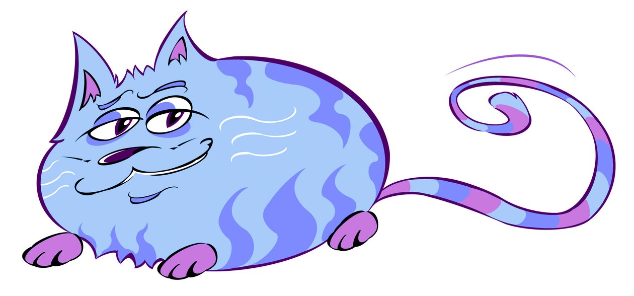 Kurvige Katze - Karikatur von Neale Osborne