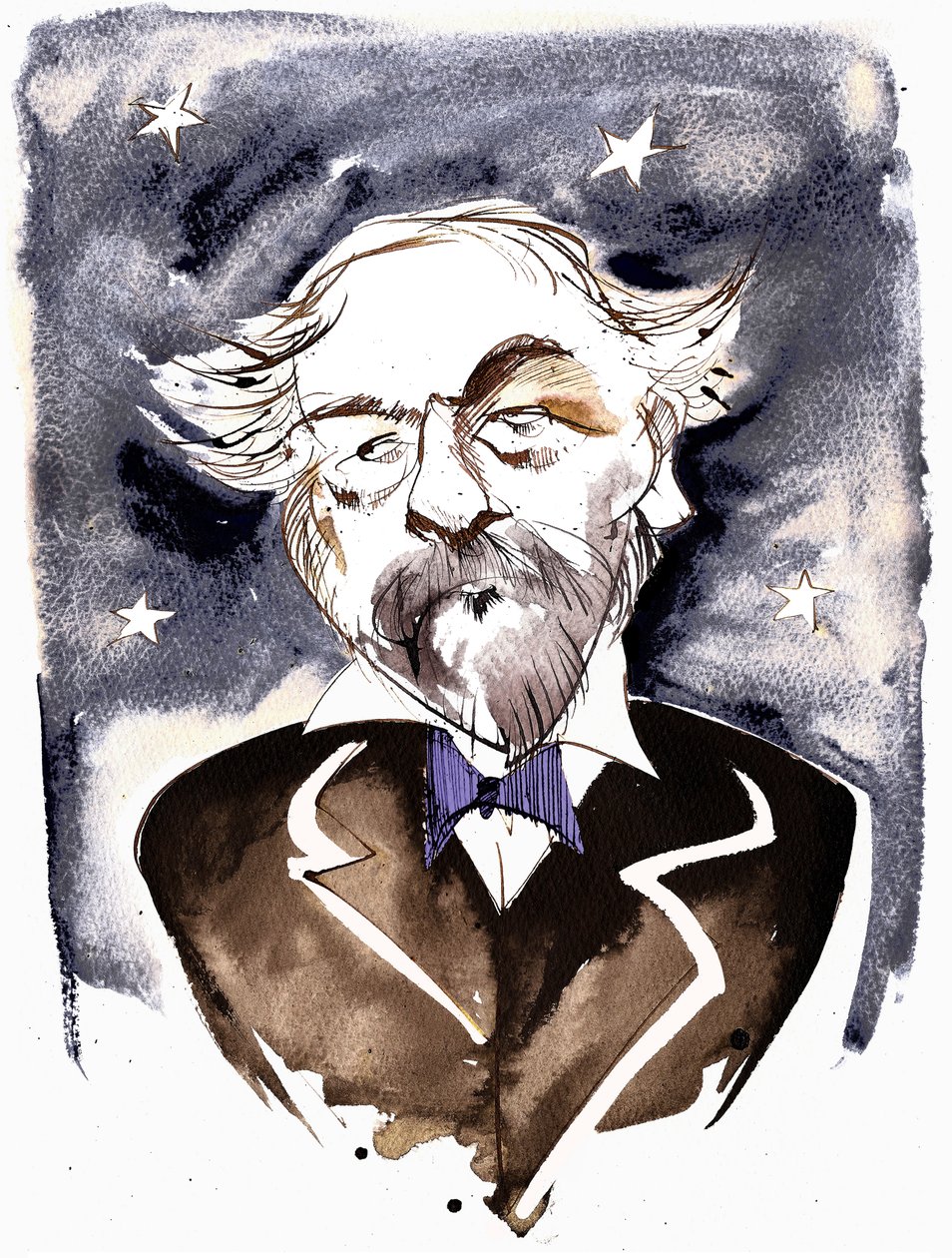 Emmanuel Chabrier, französischer Komponist und Pianist (1841 - 1894); Karikatur mit L