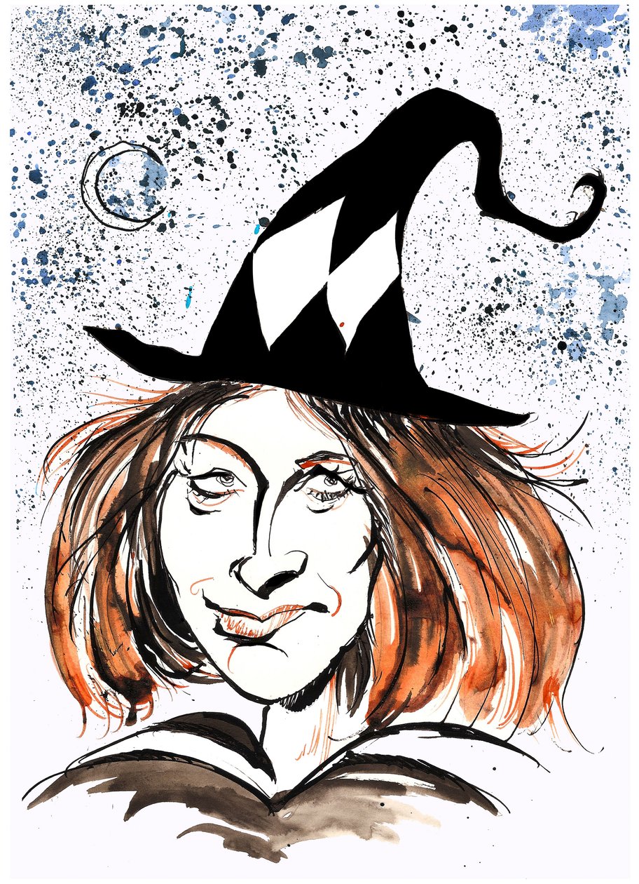 J K Rowling - Karikatur als Hexe von Neale Osborne