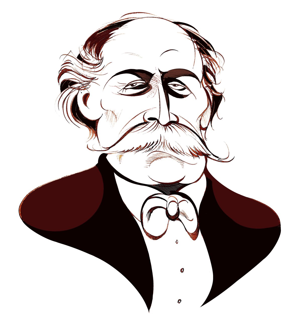Jules Massenet, Karikatur von Neale Osborne