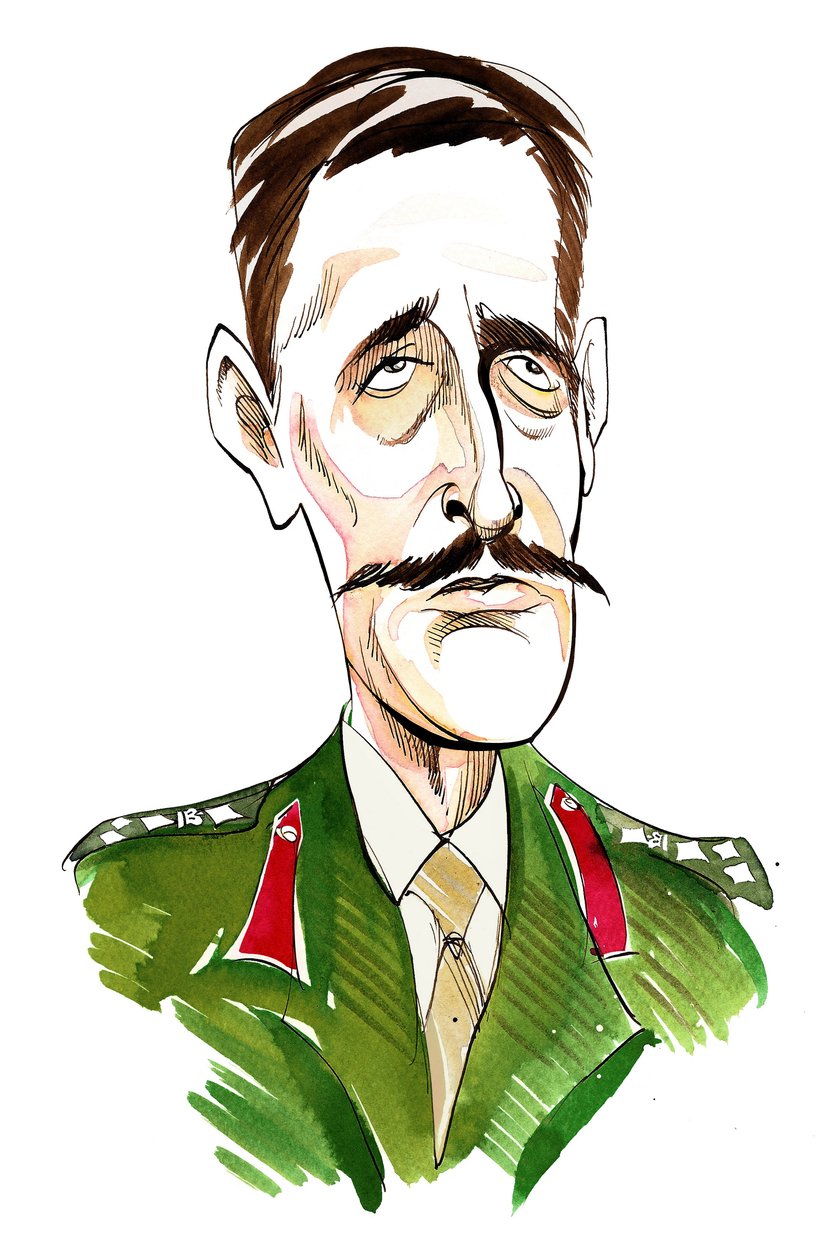 Nicholas Courtenay - Karikatur des englischen Schauspielers, 1929 - 2011 von Neale Osborne