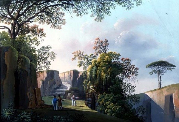 Neapel: Virgils Grab ("Tompa di Virgilio") (Gouache) von Neapolitan School