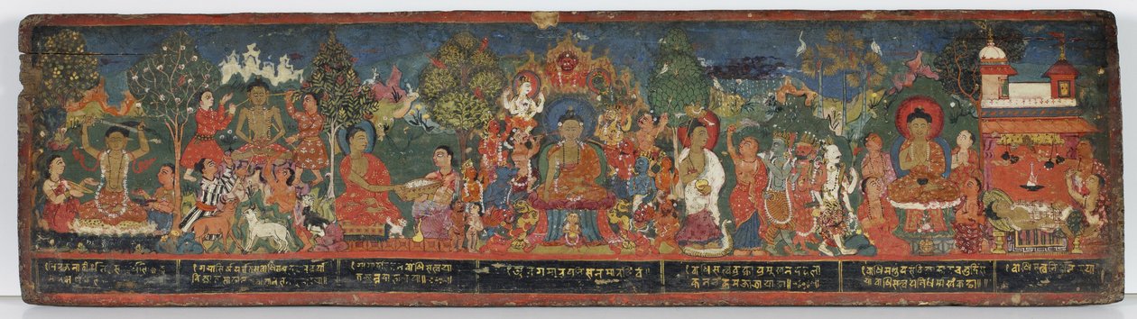 Buddhistisches Manuskriptcover von Nepalese School