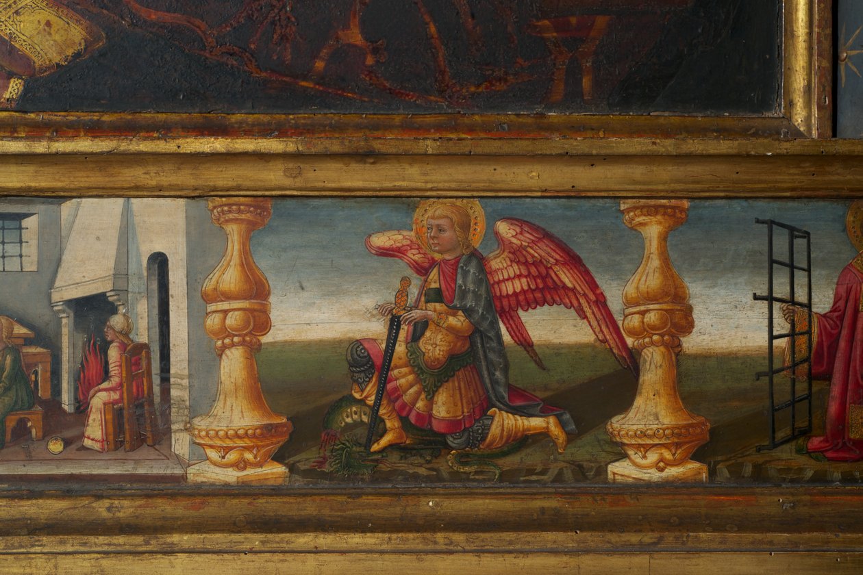 Detail der Krönung der Jungfrau von Neri di Bicci