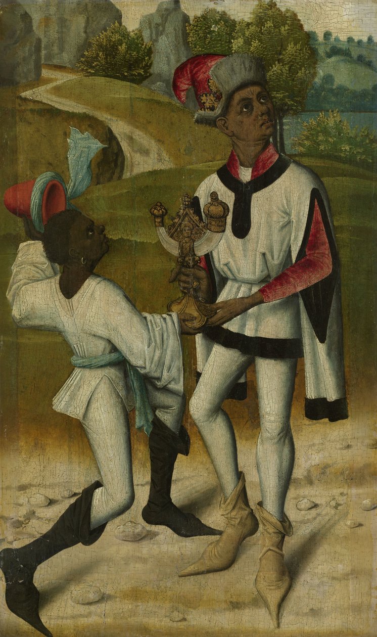 Balthasar, einer der drei Weisen, mit einem Diener, ca. 1480-90 von Netherlandish School