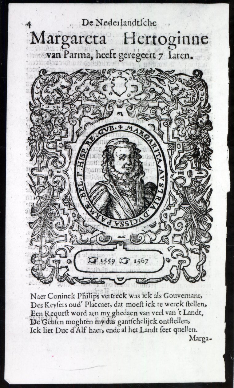 Margarete von Parma, Statthalterin der Niederlande (Druck) von Netherlandish School