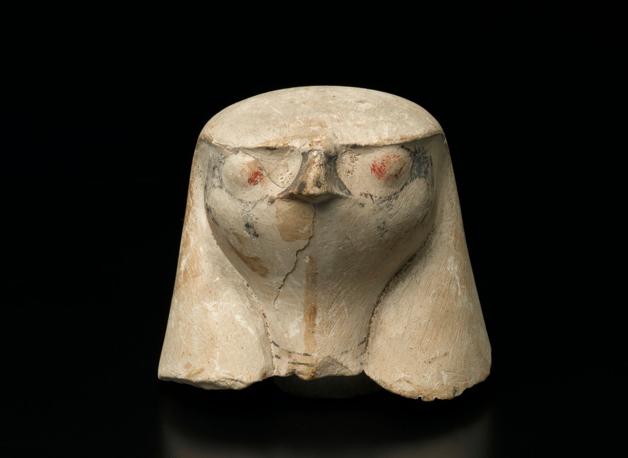 Falkenköpfiger Deckel eines Kanopenkrugs, 19.-20. Dynastie von New Kingdom Egyptian