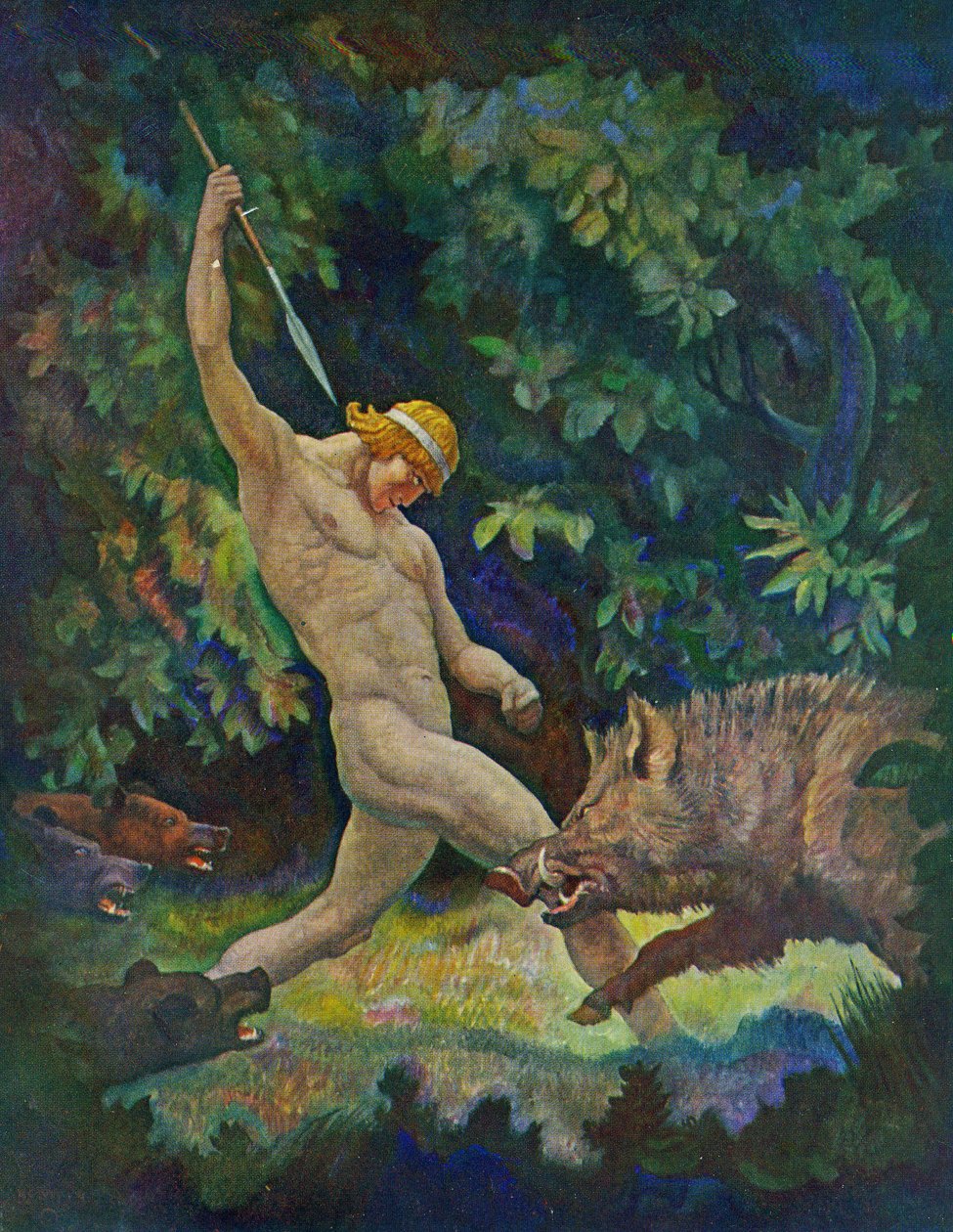 Die Wildschweinjagd, 1929 von Newell Convers Wyeth