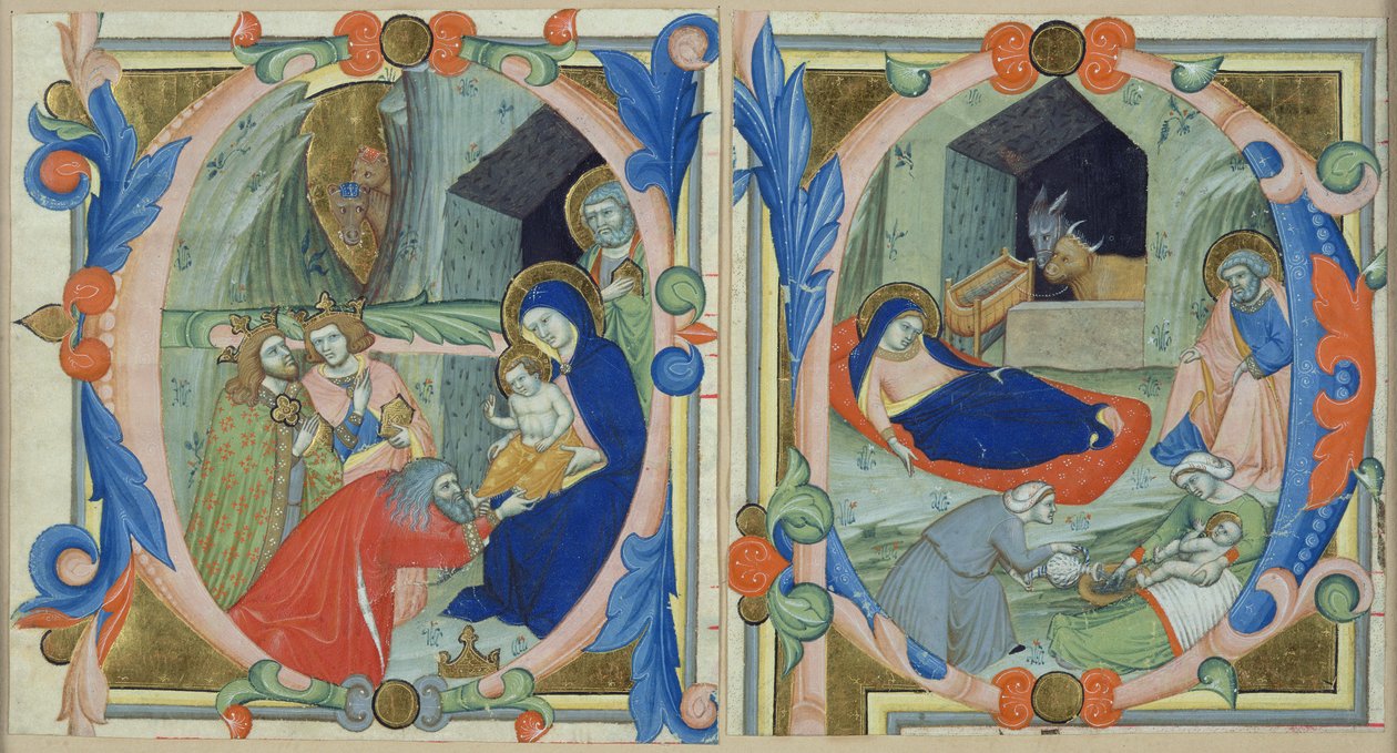 Die Anbetung der Könige im Initial 