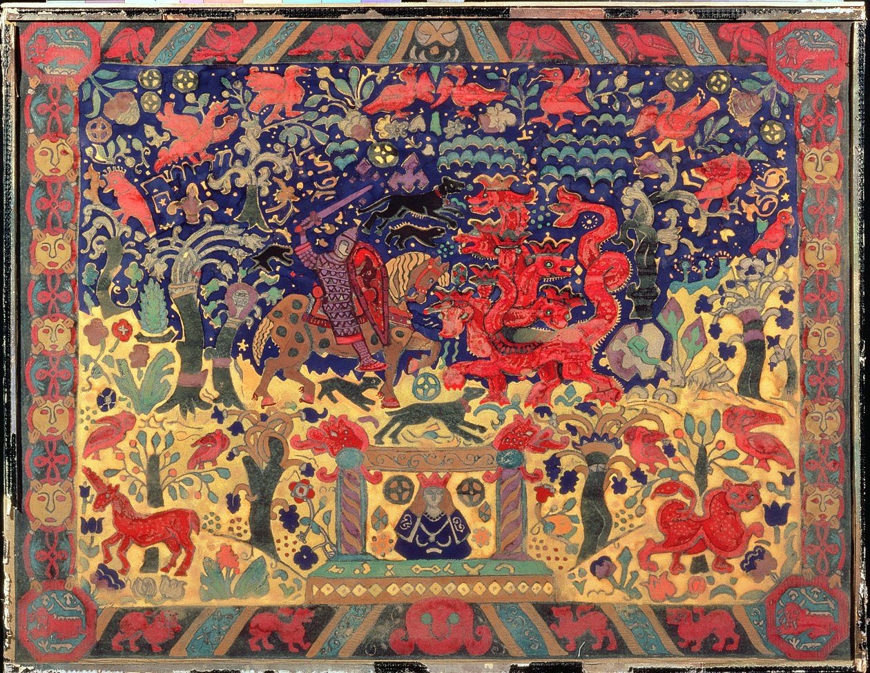 Kampf mit dem Drachen, 1912 von Nicholas Roerich