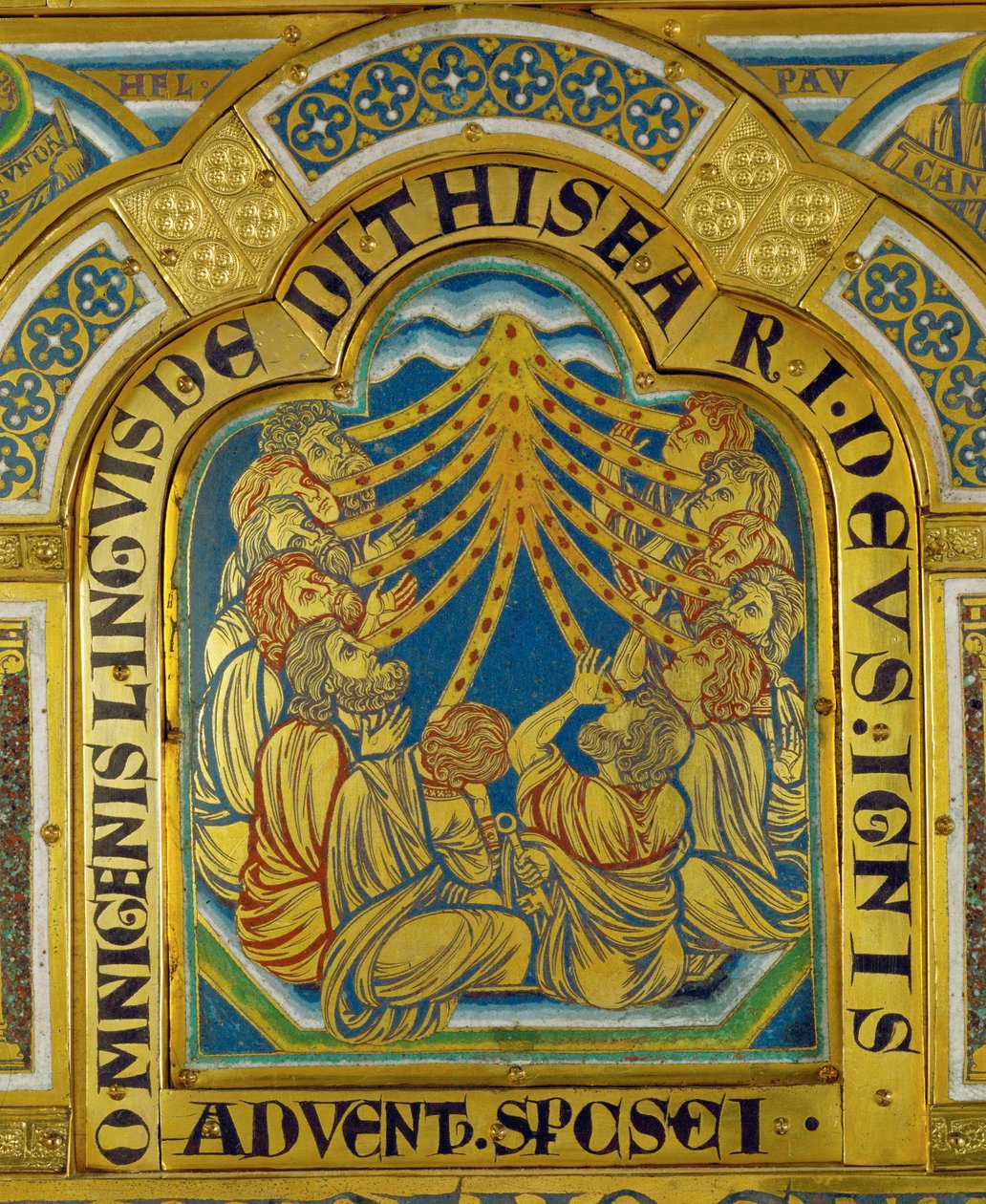 Pfingsten, vom Verduner Altar von Nicholas of Verdun