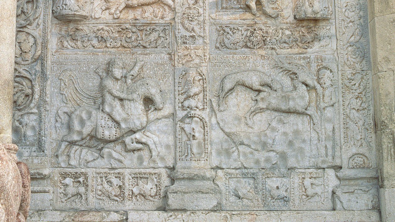 Relieftafeln mit Themen aus dem Buch Genesis, Romanik von Nicholaus