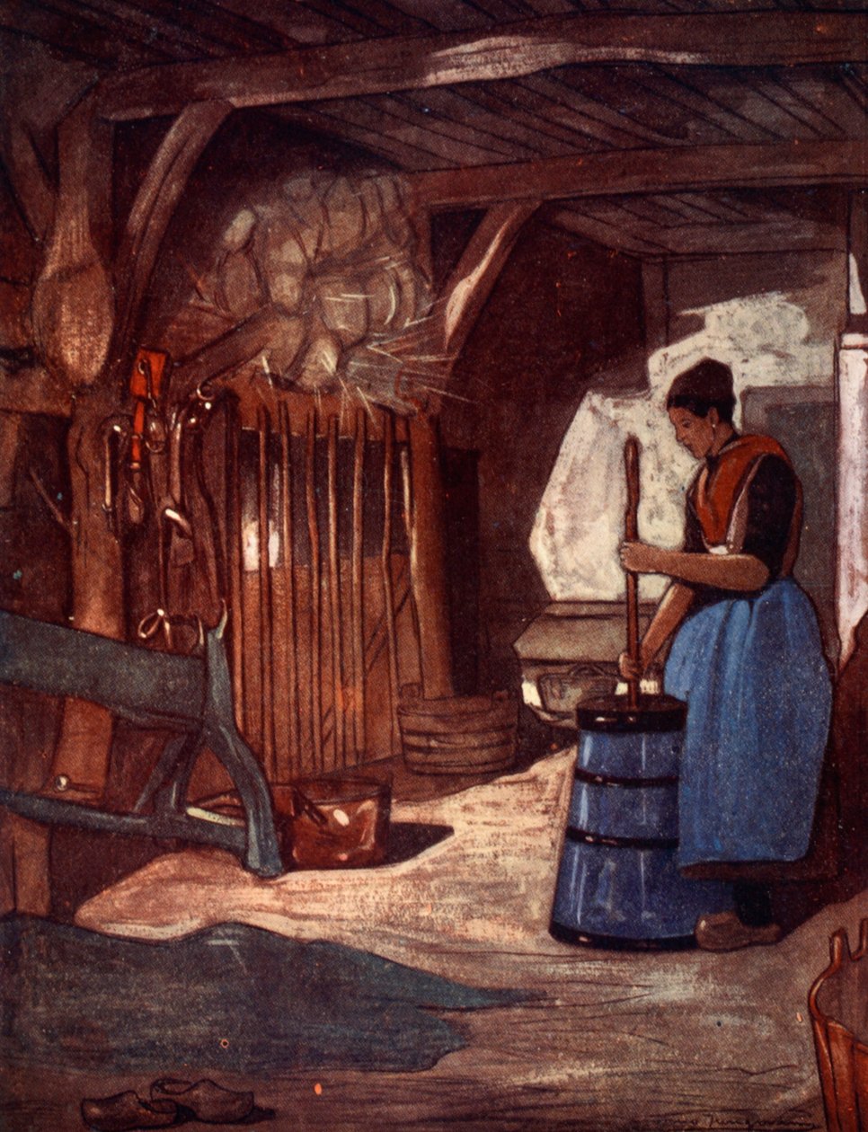 Buttern in Elspeet, 1904 von Nico Jungman