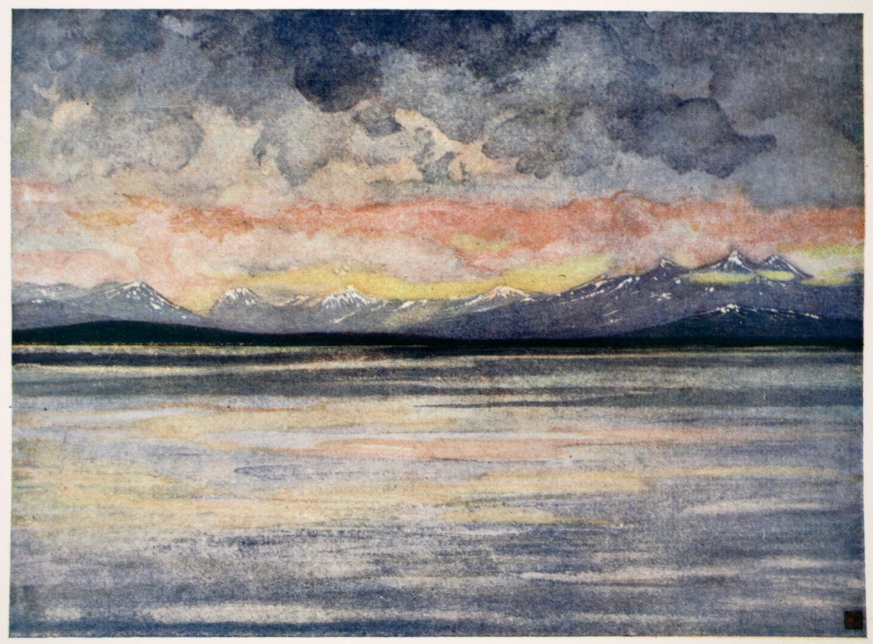 Berge und Fjord gegenüber von Molde, 1905 von Nico Jungman
