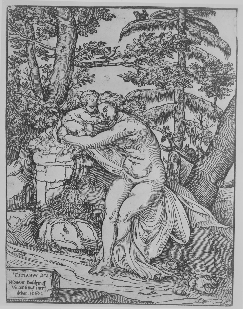 Venus und Amor, 1566 von Nicolò Boldrini