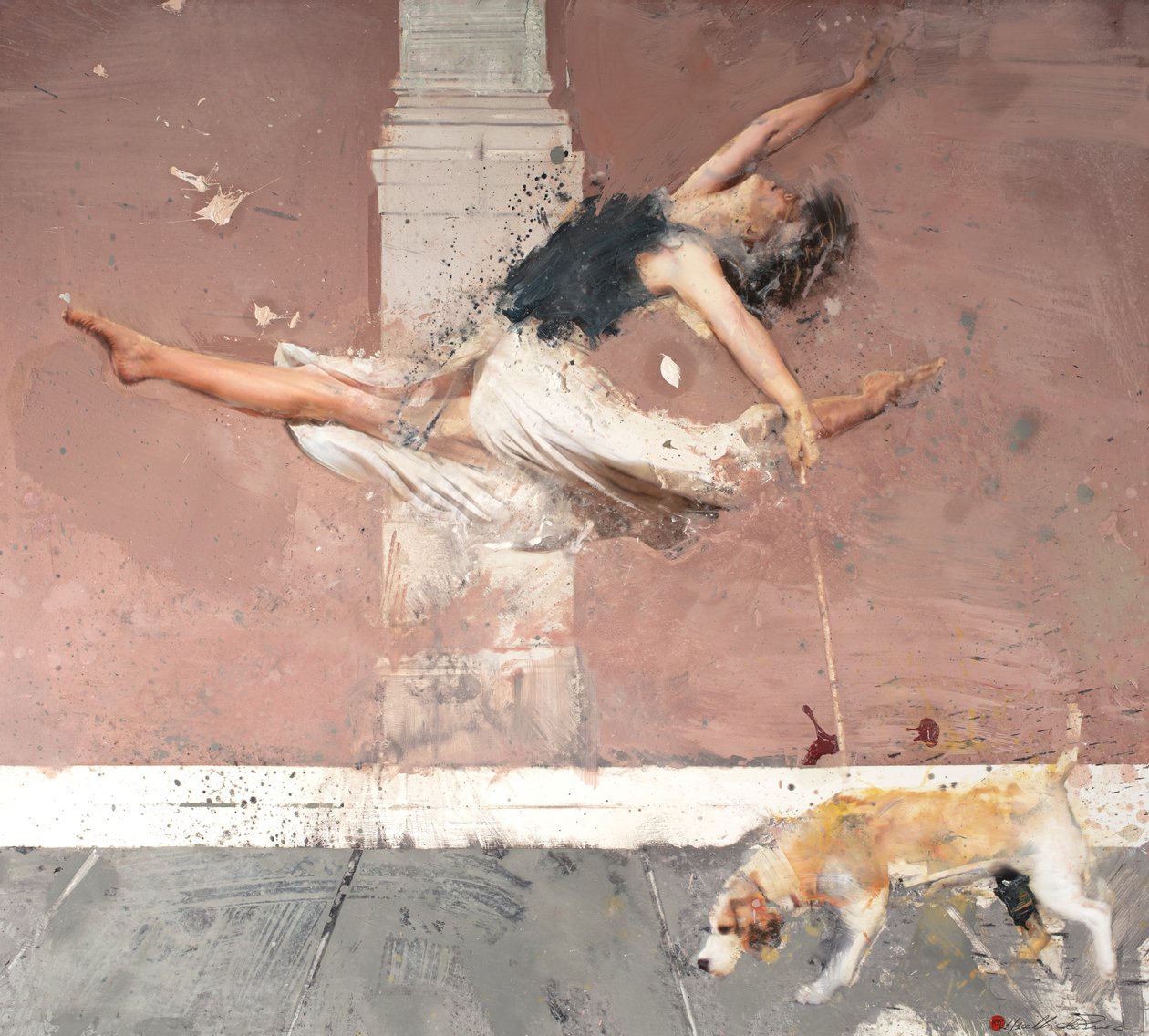 Ballerina mit Hund von Nicola Pucci