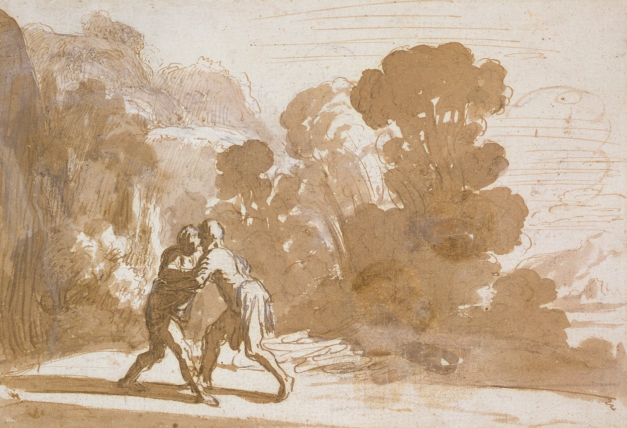 Nr. 3192 Jakob ringt mit einem Engel, ca. 1605-10 von Nicolaes Cornelisz Moeyaert