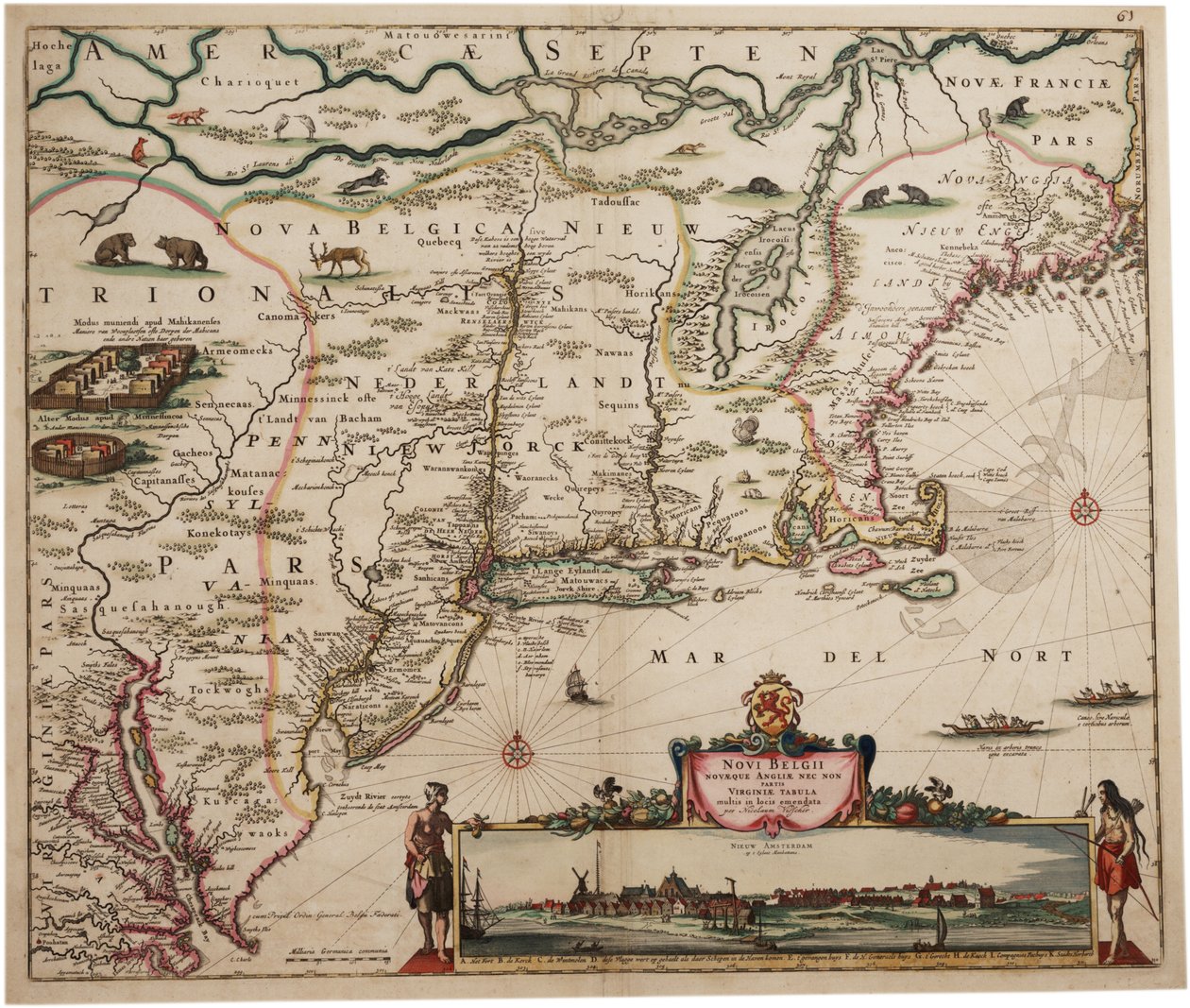 Novi Belgi Novaeque Angliae [Neu-Niederlande und Neu-England], 1682 von Nicolaes the Younger Visscher