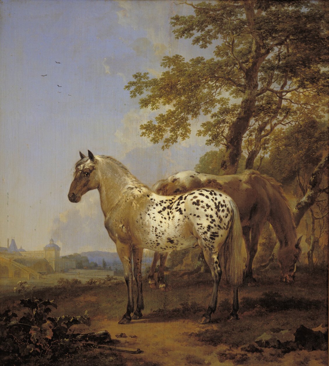 Zwei Pferde in einer Landschaft von Nicolaes Berchem