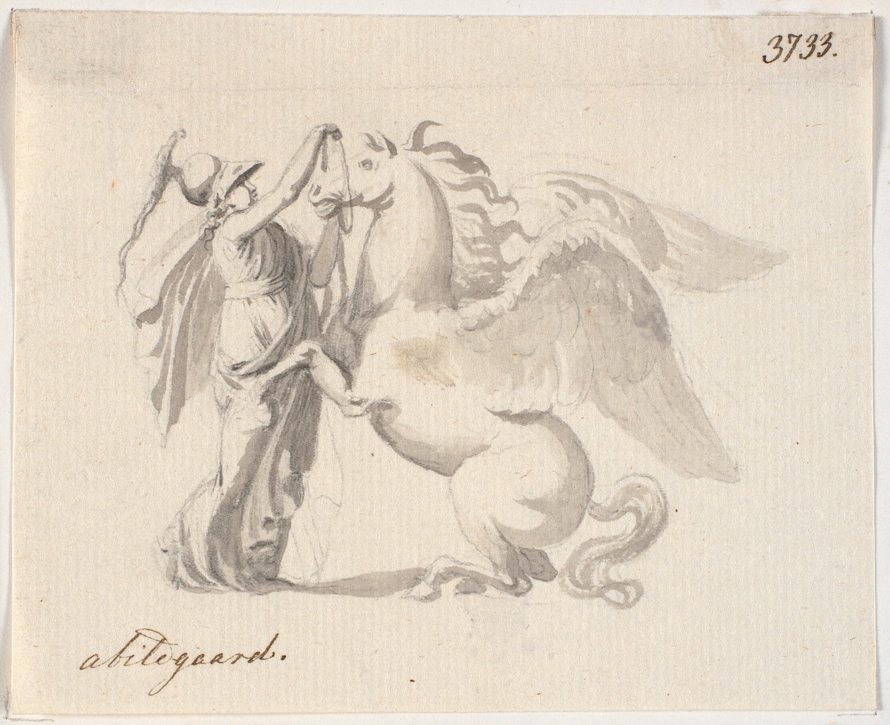 Athene zäumt Pegasus von Nicolai Abildgaard