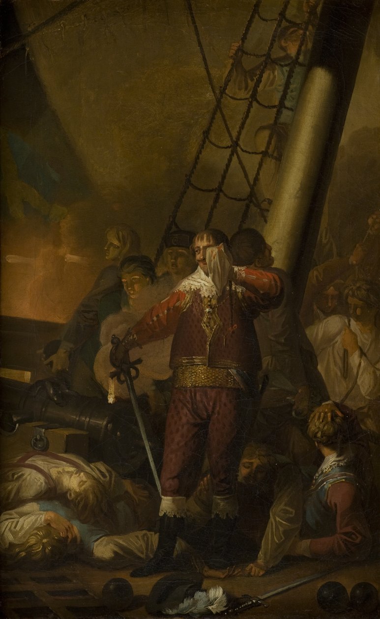 Christian IV. an Bord seines Flaggschiffs "Die Dreifaltigkeit" von Nicolai Abildgaard