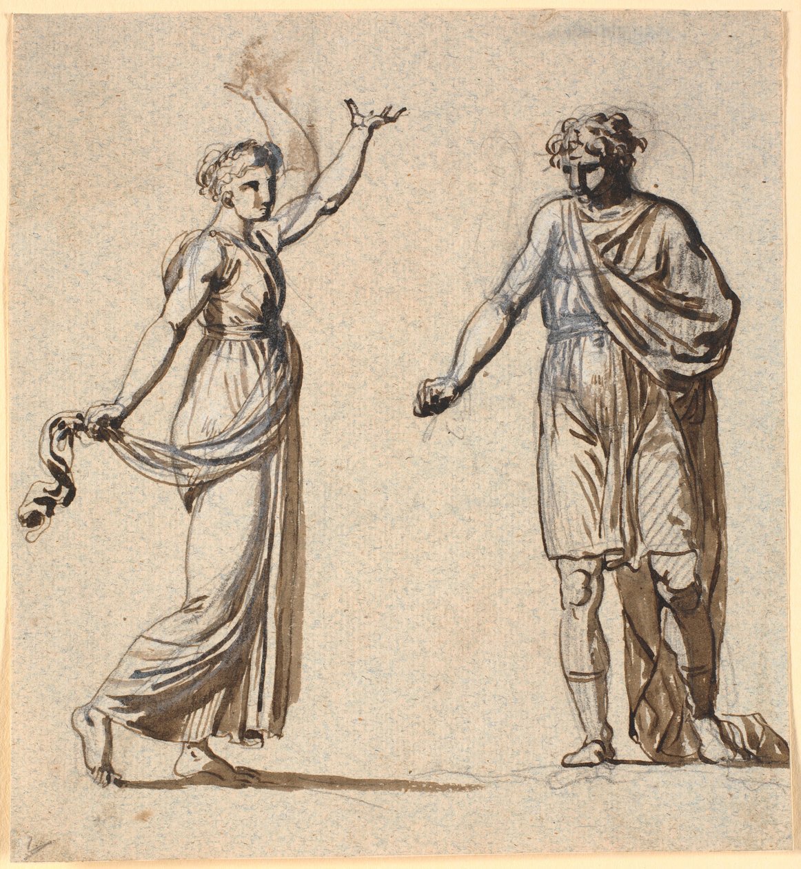 Mann und Frau in antiken Gewändern von Nicolai Abildgaard