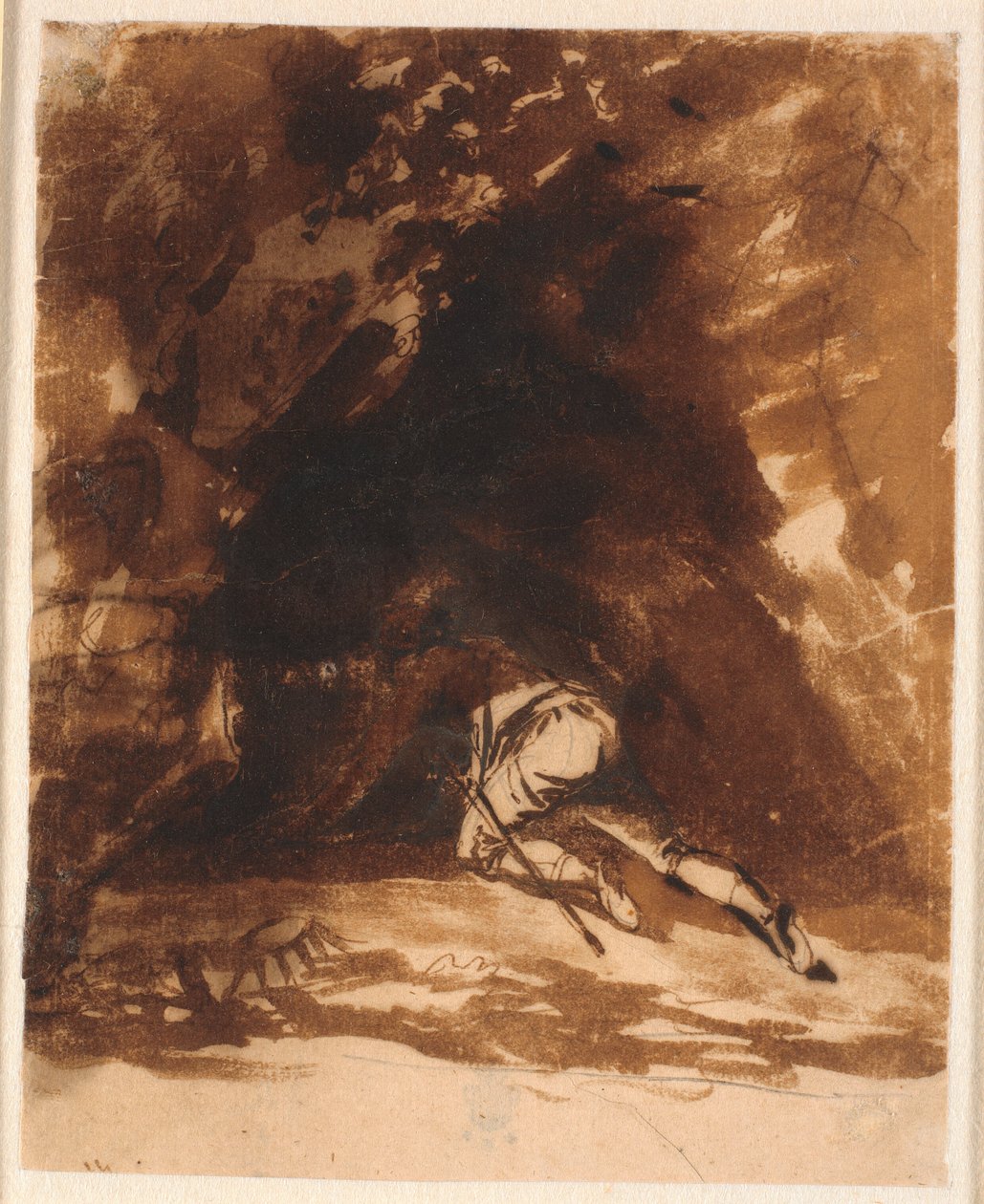 Niels Klim kriecht in die Höhle von Nicolai Abildgaard