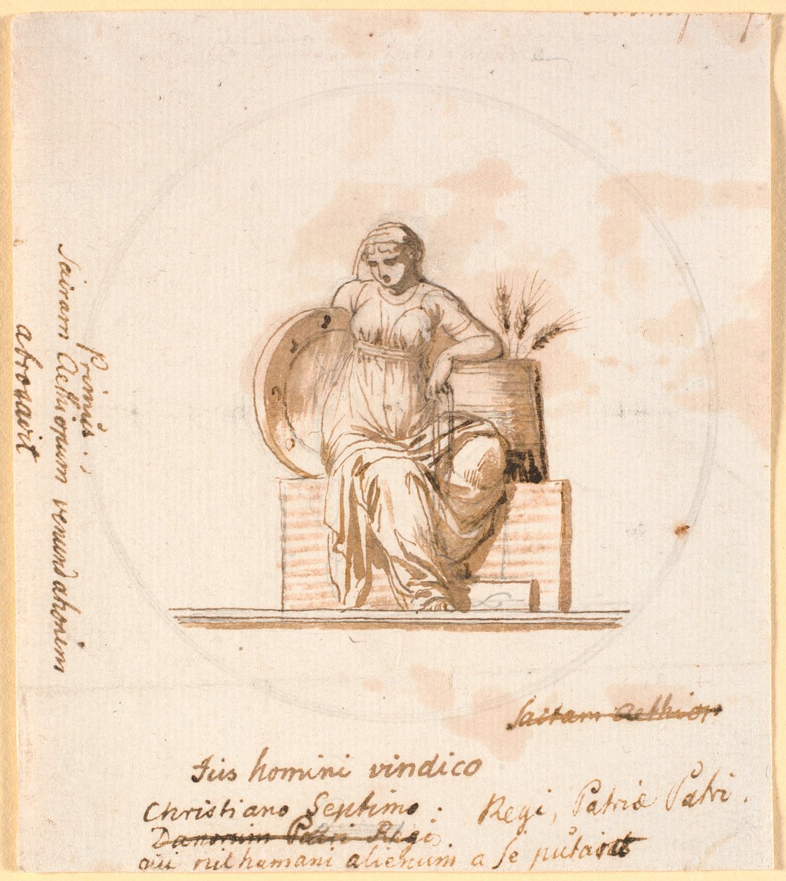 Sitzende allegorische Frauenfigur von Nicolai Abildgaard