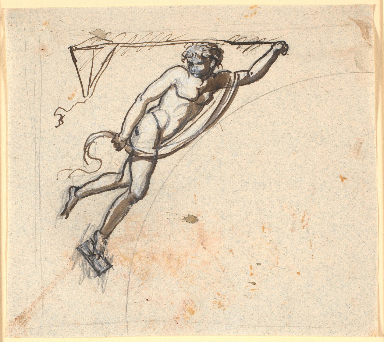 Schwebende Figur mit einem Drachen in der Hand von Nicolai Abildgaard