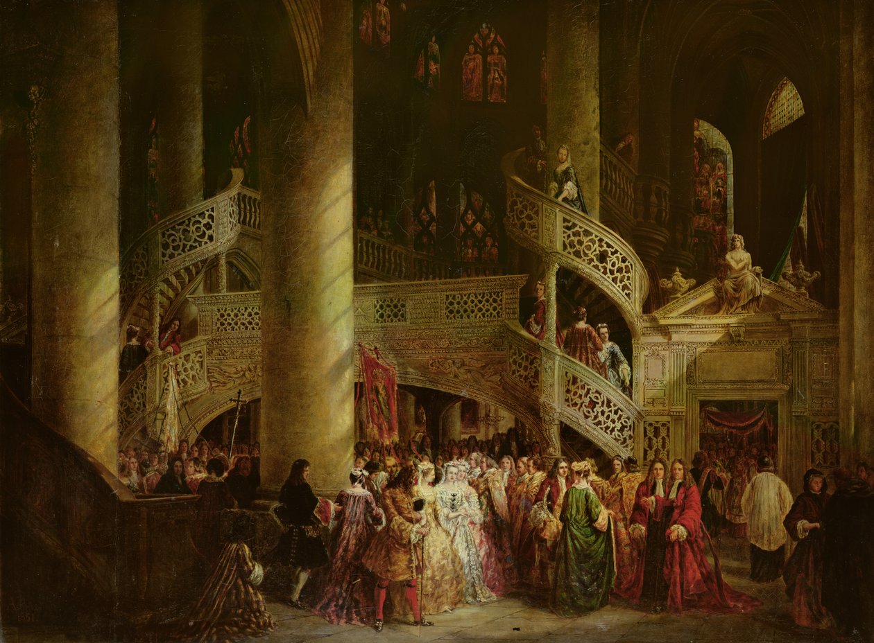 Innenraum der Kirche Saint-Etienne du Mont, das Lettner, 1851 von Nicolas Alexandre Barbier